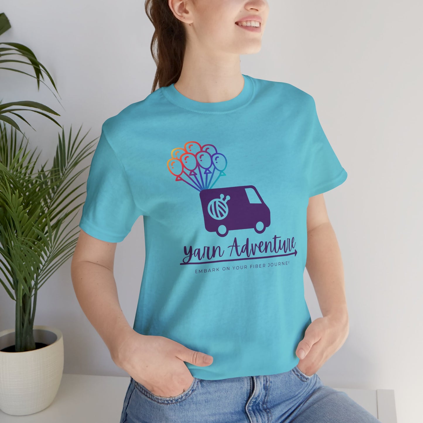 Unisex Tee - Yarn Adventure Logo featuring Evie