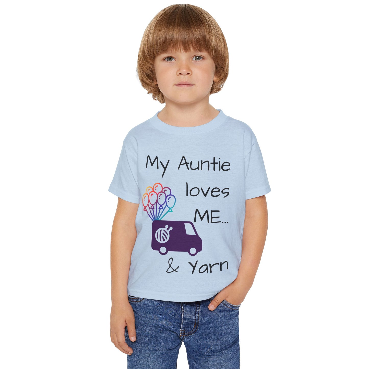 Toddler Tee - My Auntie Loves Me & Yarn - Adorable Knitting Gift