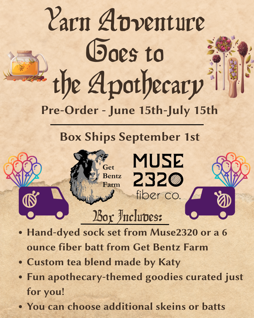 Yarn Adventure Goes to the Apothecary Box