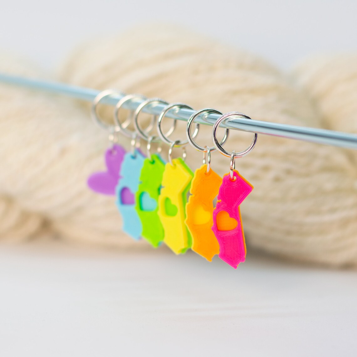 50 States Stitch Markers