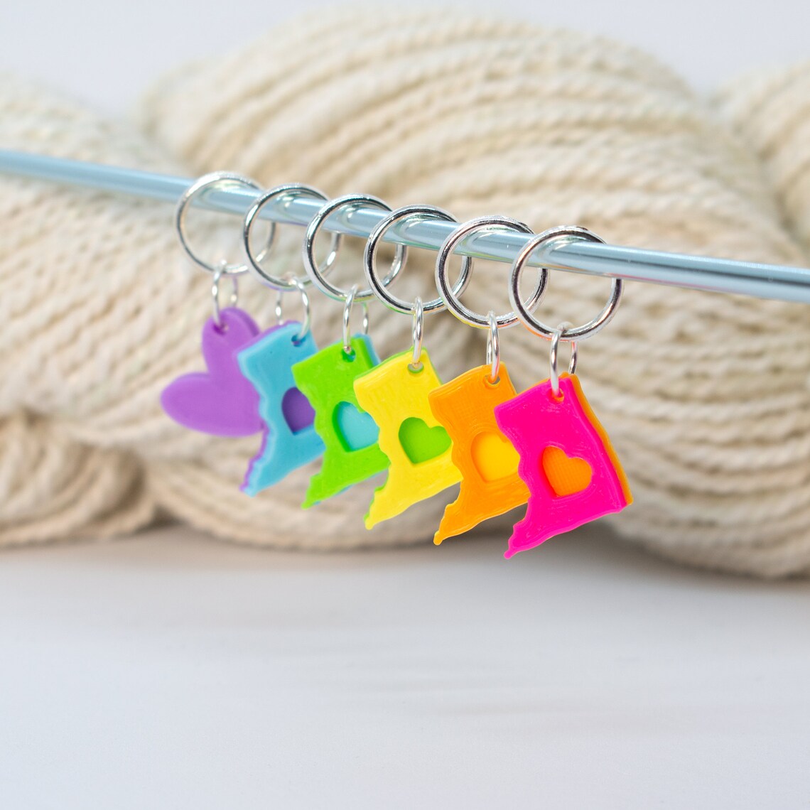 50 States Stitch Markers