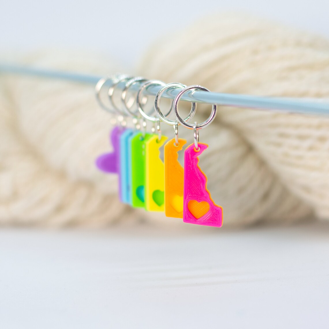 50 States Stitch Markers