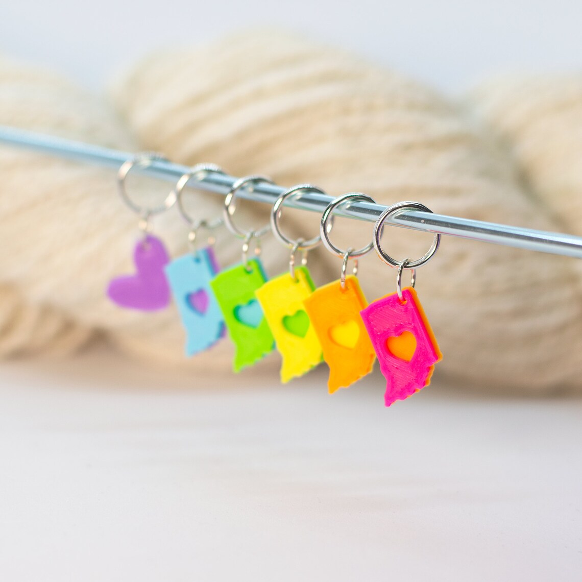 50 States Stitch Markers
