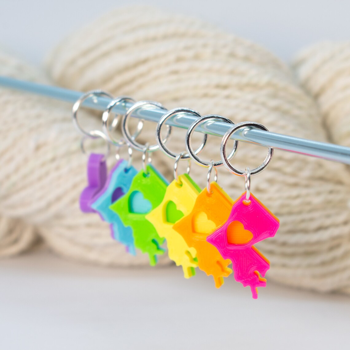 50 States Stitch Markers