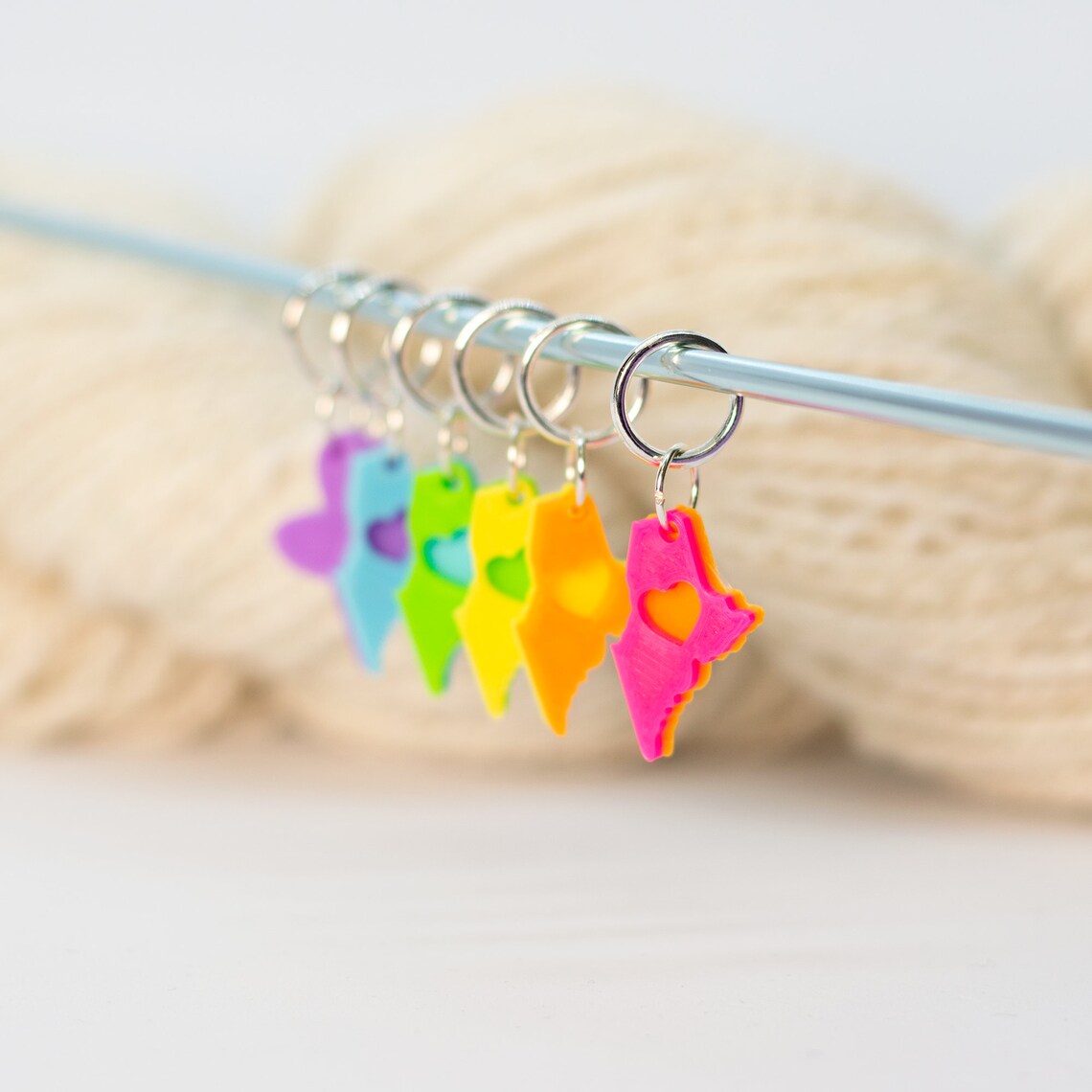 50 States Stitch Markers