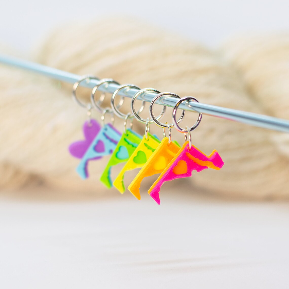50 States Stitch Markers