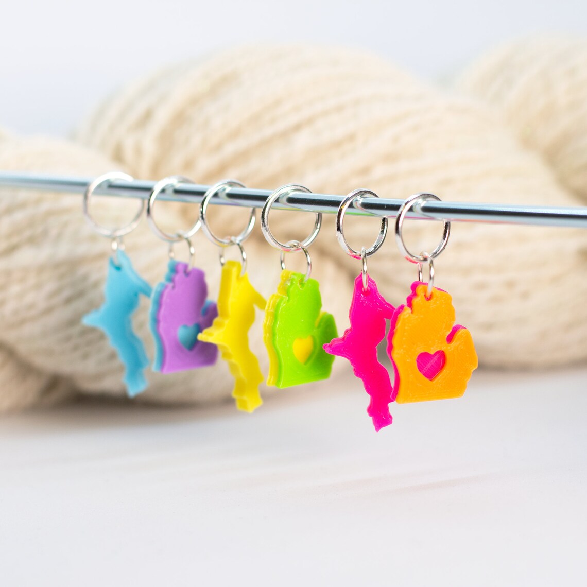 50 States Stitch Markers