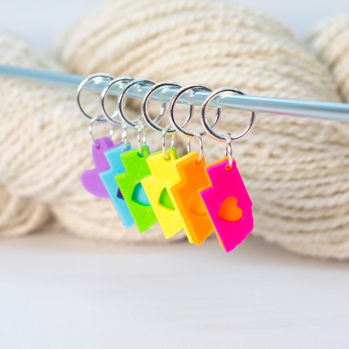 50 States Stitch Markers