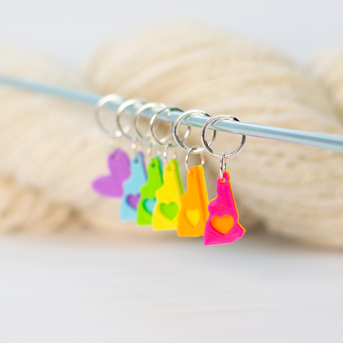 50 States Stitch Markers
