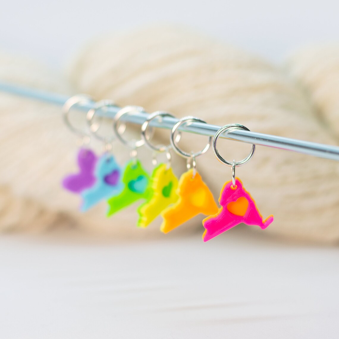 50 States Stitch Markers
