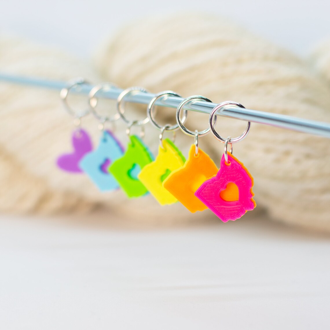 50 States Stitch Markers