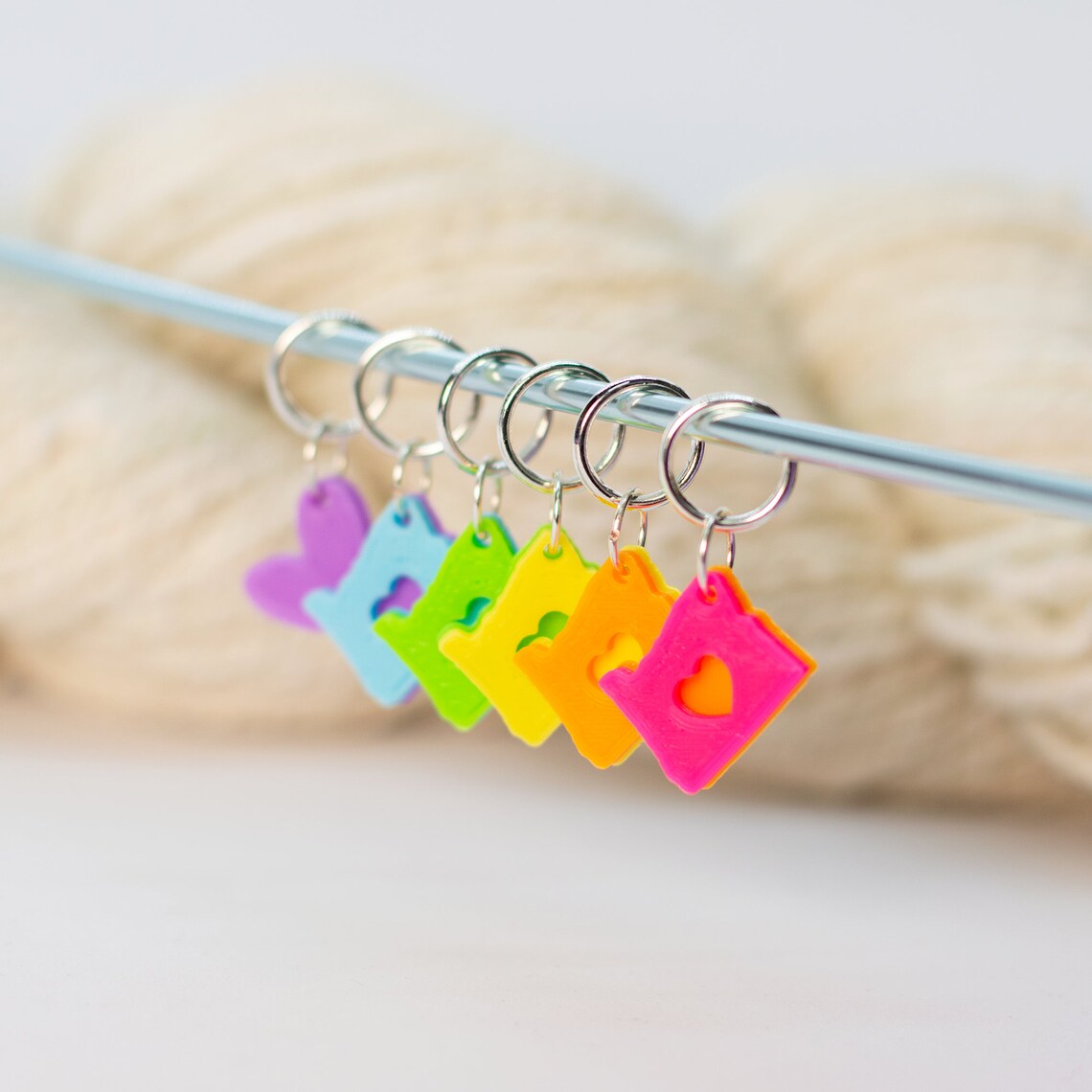 50 States Stitch Markers