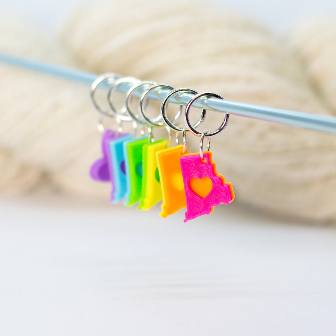50 States Stitch Markers