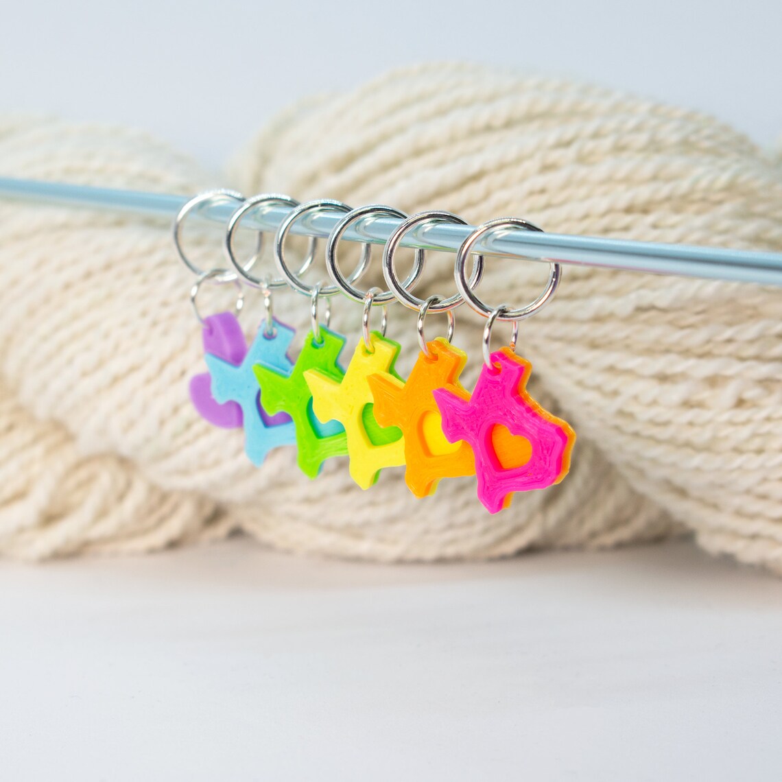 50 States Stitch Markers