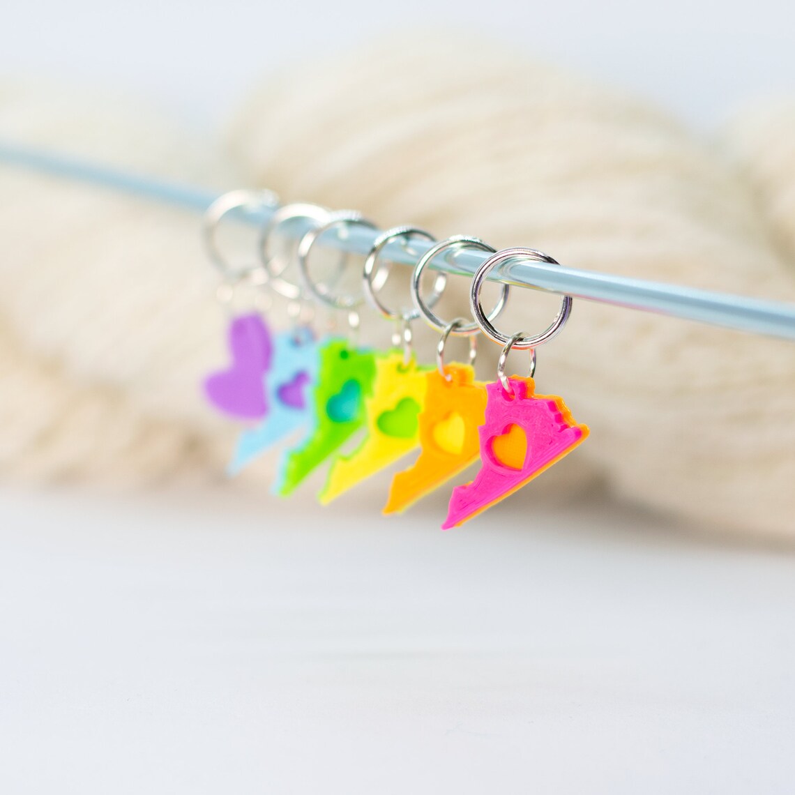 50 States Stitch Markers