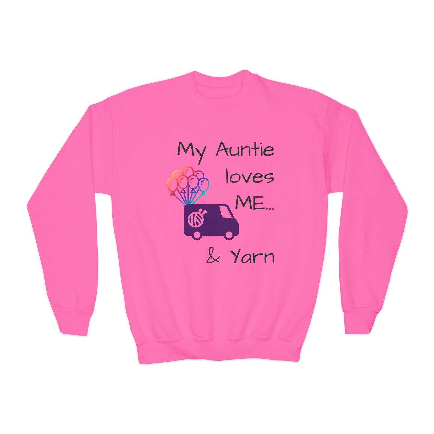 Kid Sweatshirt - My Auntie Loves Me & Yarn - Adorable Knitting Gift