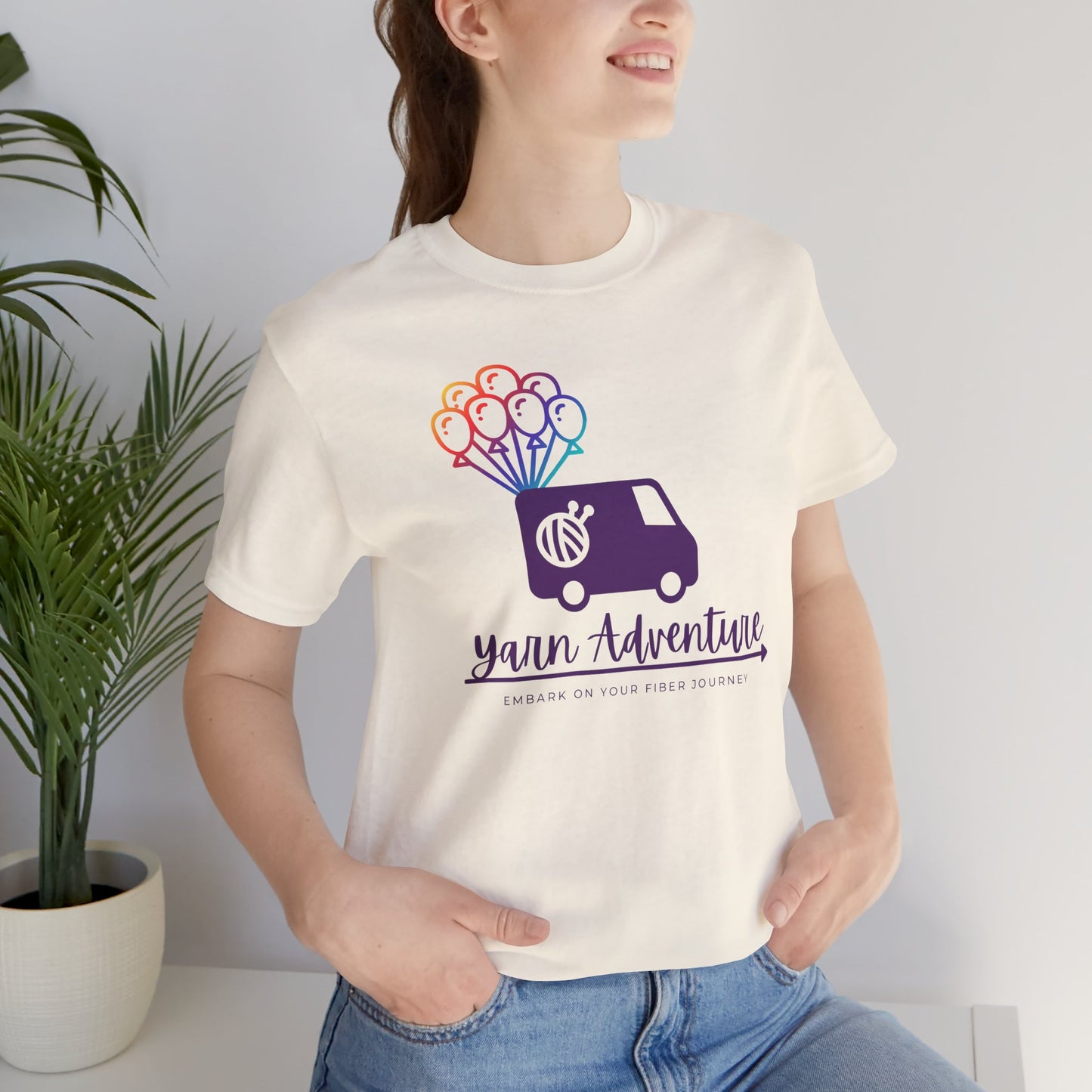 Unisex Tee - Yarn Adventure Logo featuring Evie