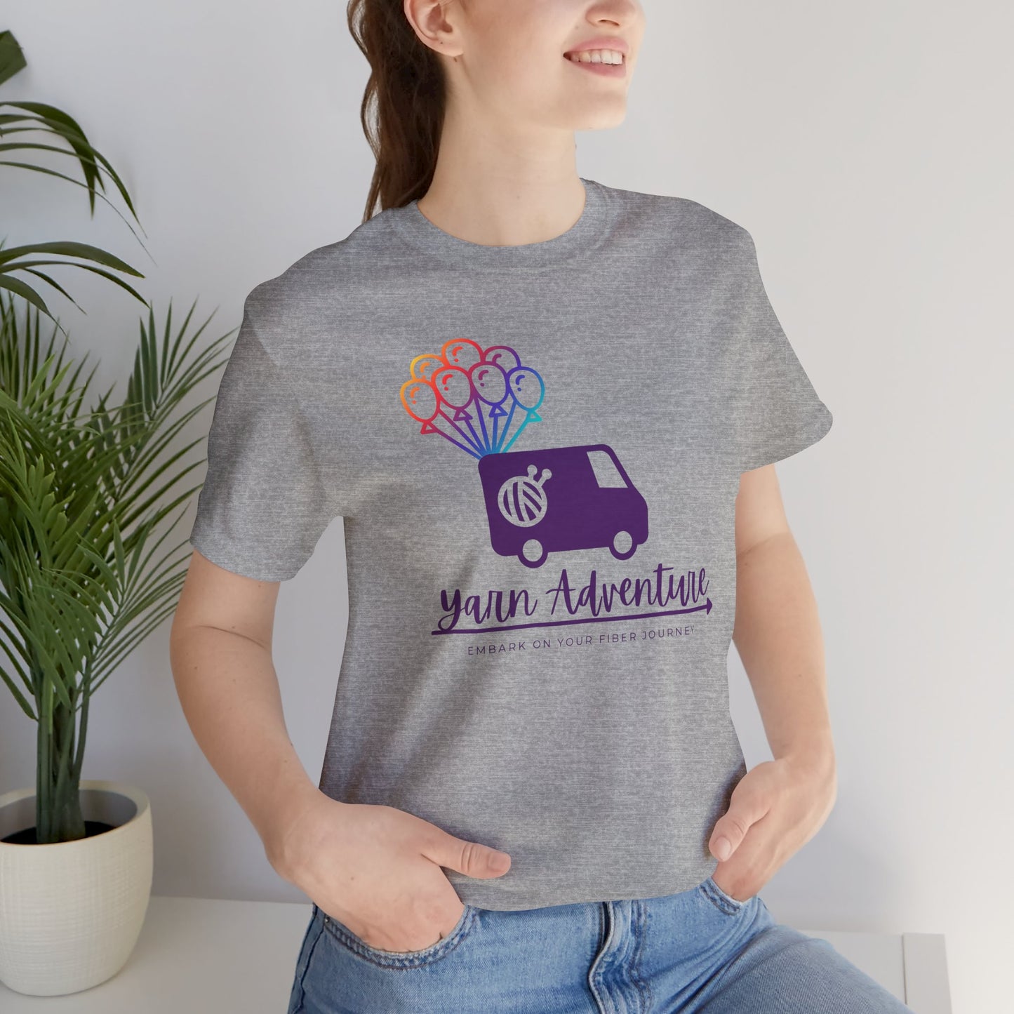 Unisex Tee - Yarn Adventure Logo featuring Evie
