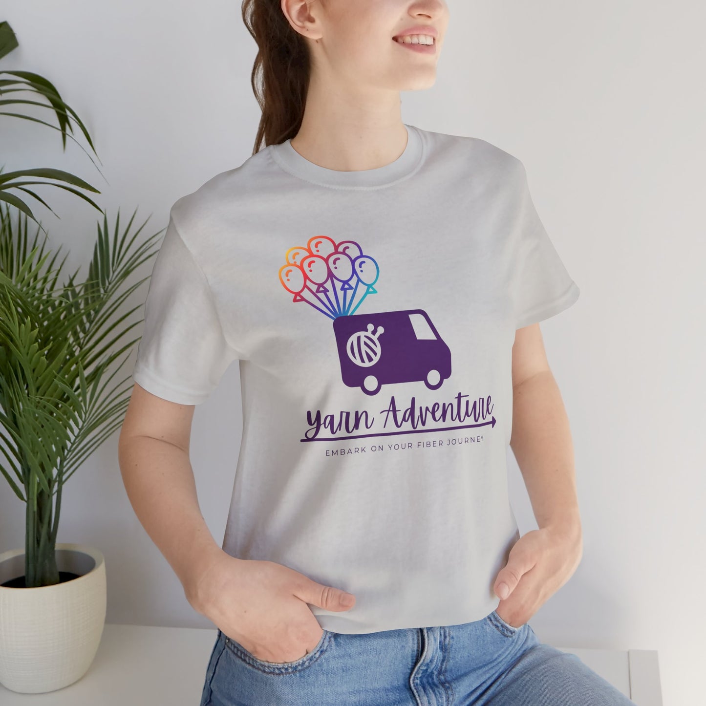 Unisex Tee - Yarn Adventure Logo featuring Evie