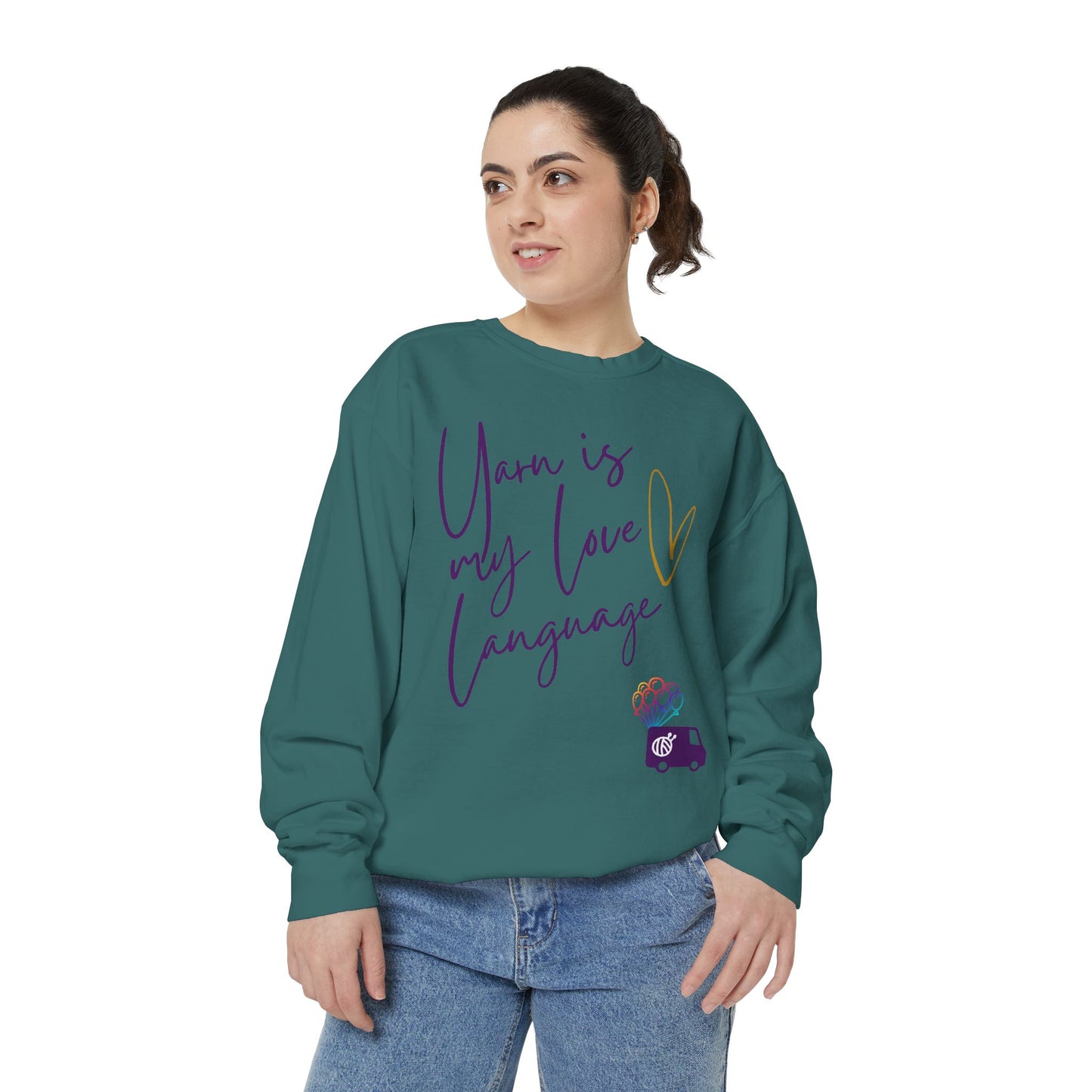 Yarn is My Love Language Unisex Garment-Dyed Sweatshirt