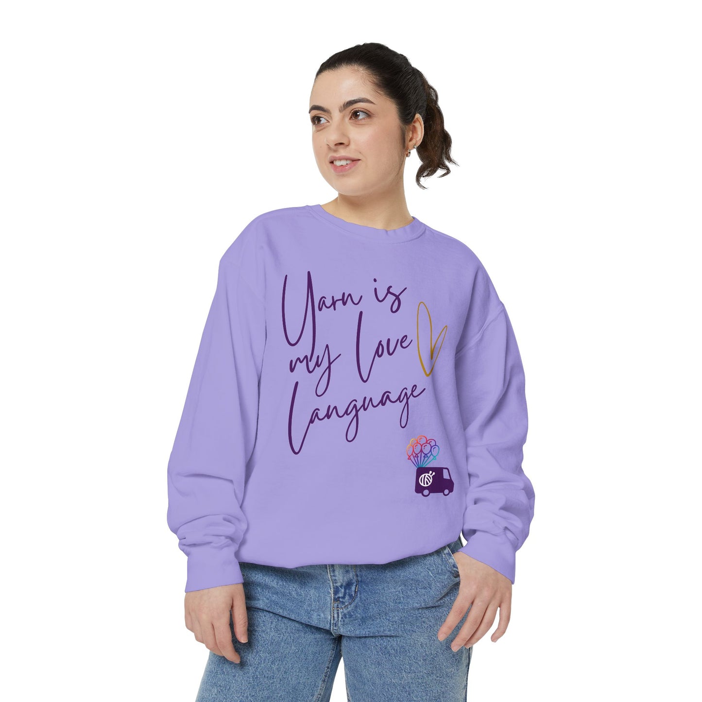 Yarn is My Love Language Unisex Garment-Dyed Sweatshirt