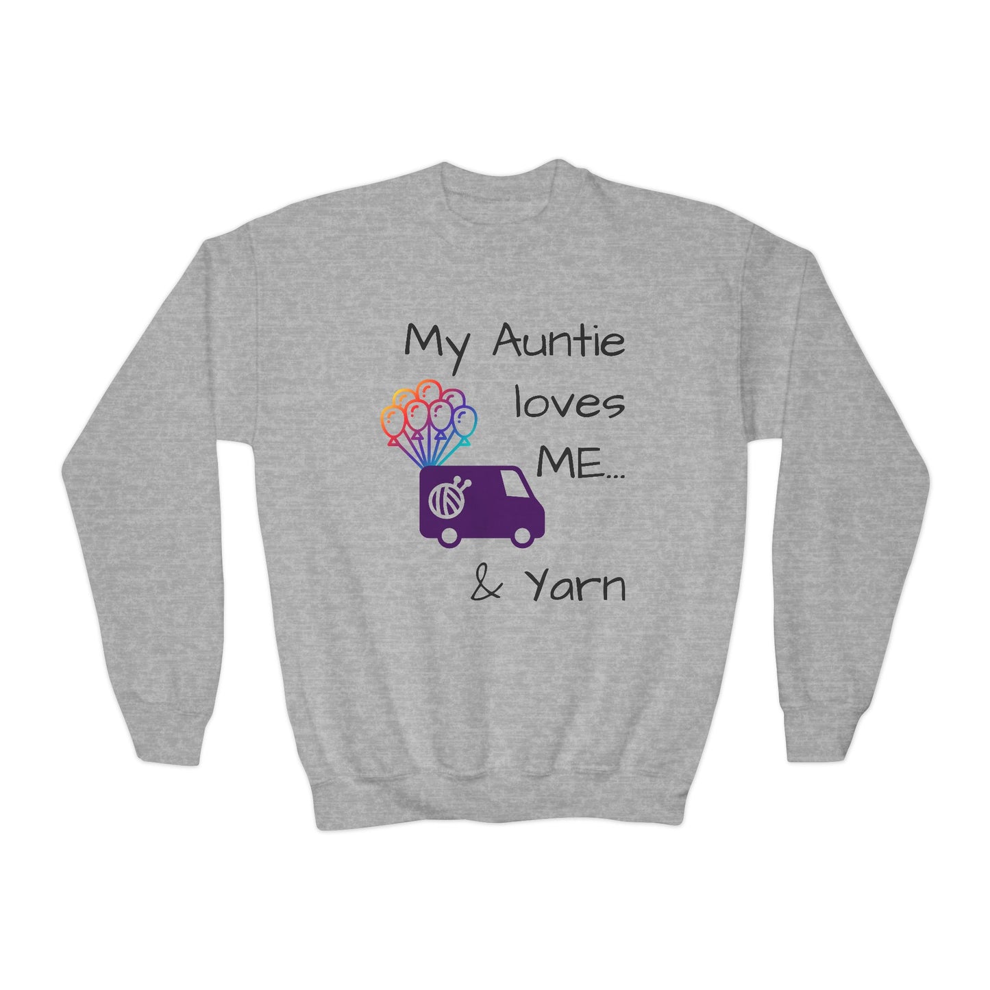 Kid Sweatshirt - My Auntie Loves Me & Yarn - Adorable Knitting Gift