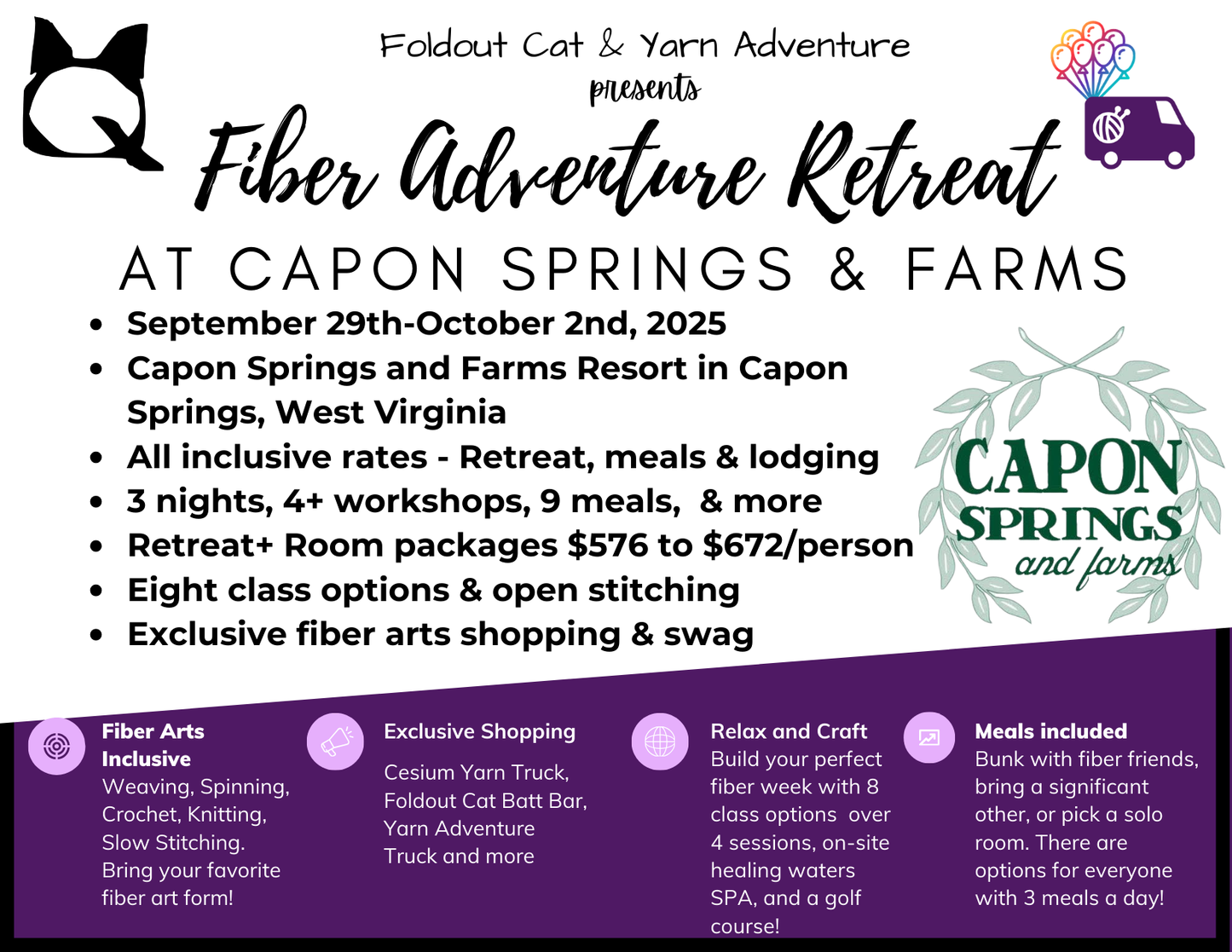 Capon Springs Fiber Adventures Retreat - Day Pass