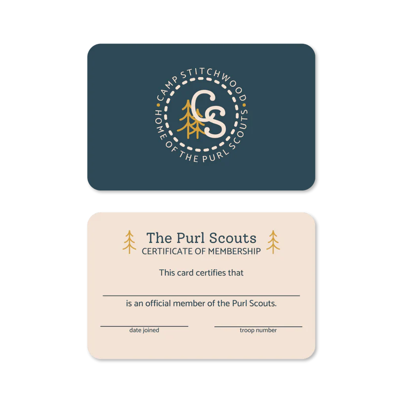 Knitional Parks Passport and Purl Scouts Membership Card